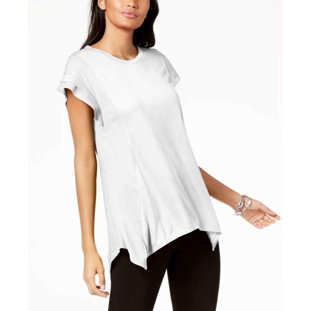 INC International Concepts Asymmetrical Contrast Detail Top